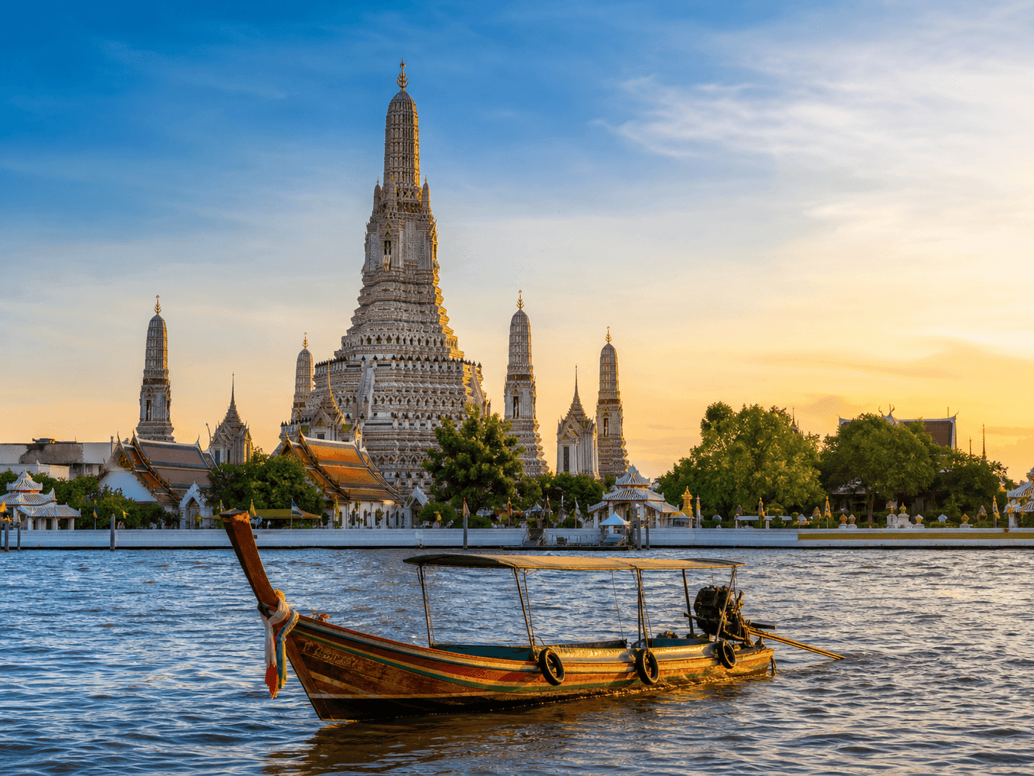 Wat Arun temple on the Chao Phraya river